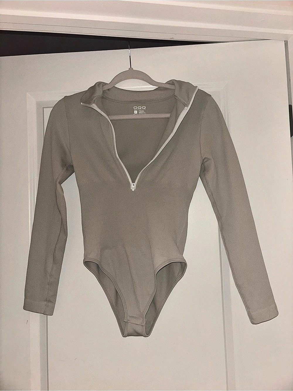 Long Sleeve Ribbed Half Zip Bodysuit